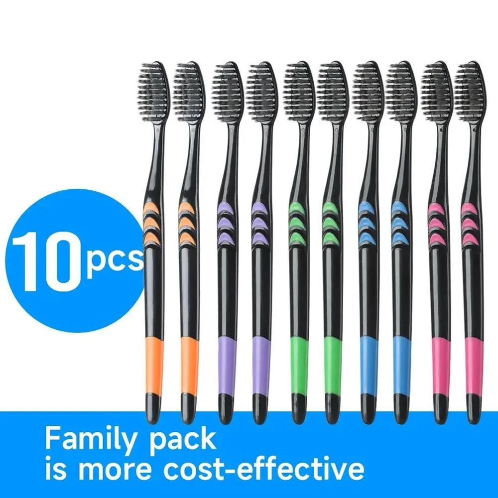 10Pcs Family Pack Bamboo Charc - Bamboo Toothbrush review and price