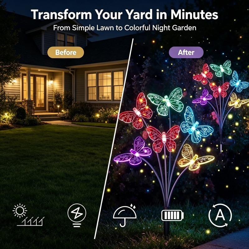 Solar Powered Butterfly Lights - Solar Garden Light review and price