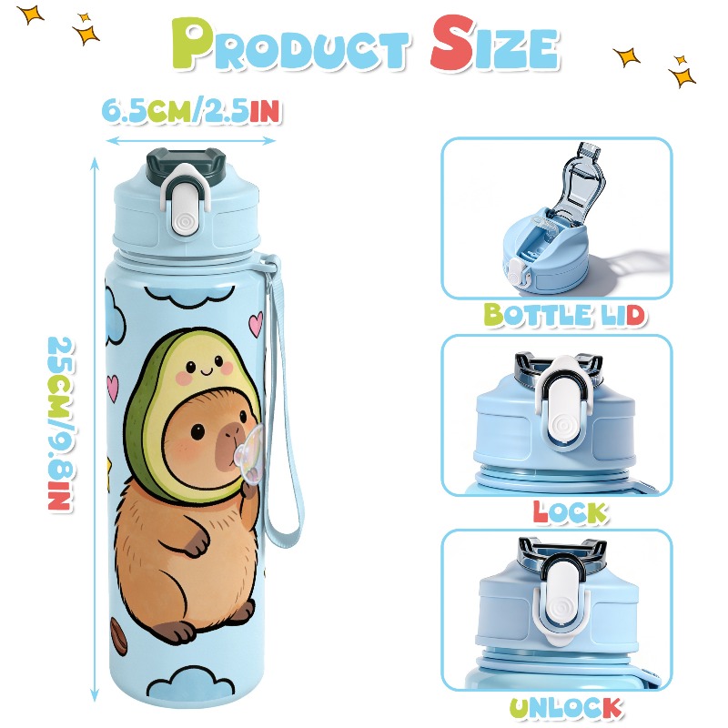 750ml Custom Name Cute Capybar - Reusable Straw review and price