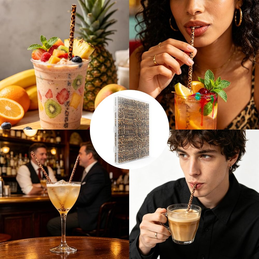 Trendy Leopard Print Drinking  - Reusable Straw review and price